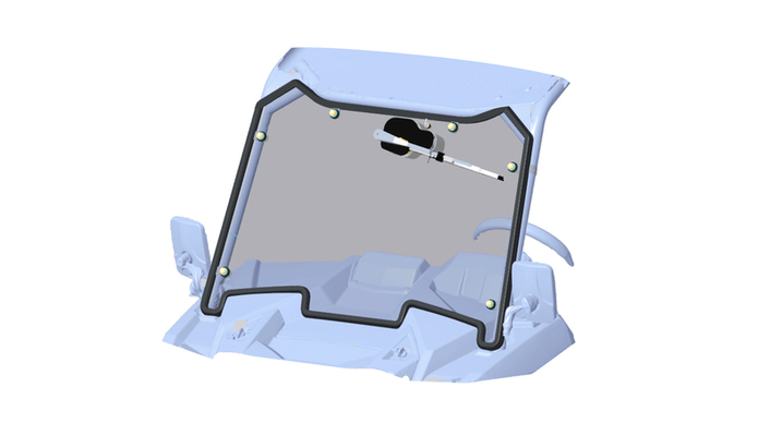 Pièces Quad & Motos - Equipement véhicule - Pare-brise avant SARRAZIN polycarbonate avec essuie-glace Polaris RZR XP 1000