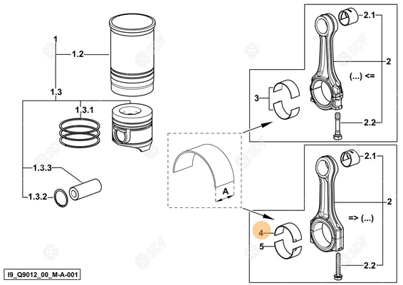 Pièces agricoles - Pieces moteur - DEMI-COUSS.DE BIELLE Deutz-Fahr origine