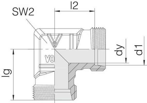 Pièces agricoles - Hydraulique - Coude 12L