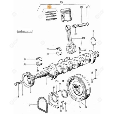 Pièces agricoles - Pieces moteur - jeu de segments + mm 0.50 Deutz-Fahr origine