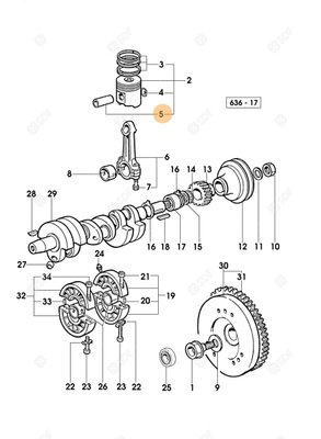 Pièces agricoles - Pieces moteur - AXE DE PISTON Deutz-Fahr origine