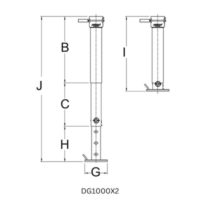 Pièces agricoles - Pièce divers - Béquille poignée latérale 100x666mm 3 étages robuste (poignée non incluse)