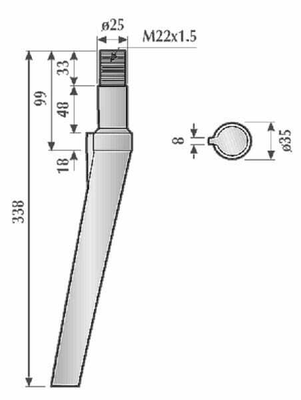 Pièces agricoles - Travail du sol - Dent de herse rotative