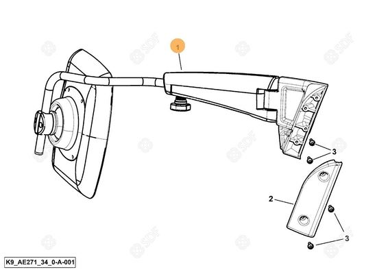 Pièces agricoles - Cabine et structure - rétroviseur - dx/rh/re