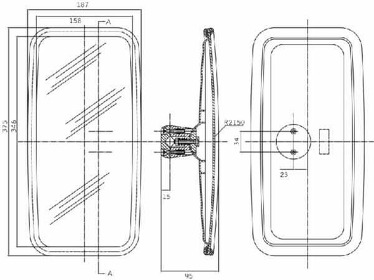 Pièces agricoles - Pièce divers - Rétroviseur 375x185 Ø16-20