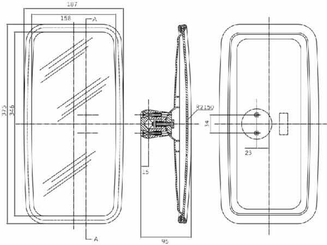 Pièces agricoles - Pièce divers - Rétroviseur 375x185 Ø16-20