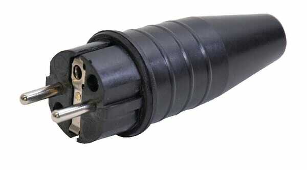 Pièces agricoles - Electricité - Fiche mâle, 2 pôles avec masse latérale