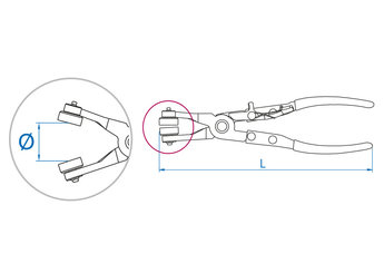 Outils - Outils divers - Pince pour colliers autoserrants inclinées à 45°