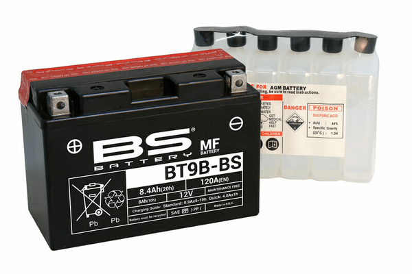 Pièces Quad & Motos - Electrique - Batterie BS BATTERY sans entretien avec pack acide - BT9B-BS