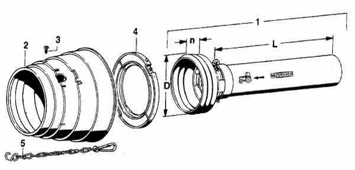 Pièces agricoles - Transmission - Demi-protection extérieure de prise de force SD25 L : 1000 mm Walterscheid