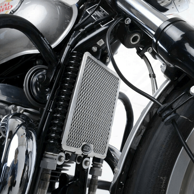 Pièces Quad & Motos - Equipement véhicule - Protection de radiateur d'huile R&G RACING noir Royal Enfield
