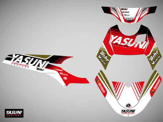 Pièces Quad & Motos - Equipement véhicule - Kit deco KUTVEK Yasuni Factory rouge/noir Rieju MRT 50