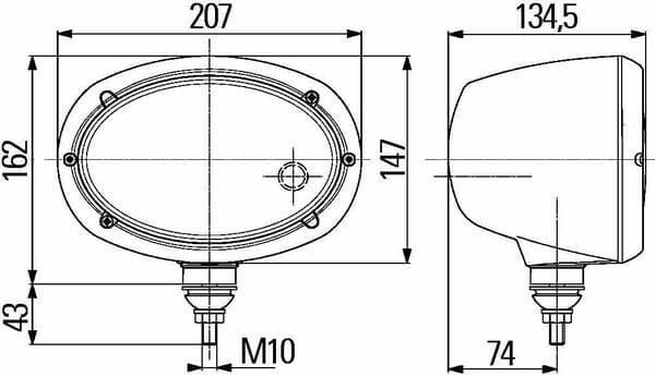 Pièces agricoles - Eclairage - Phare avant oval