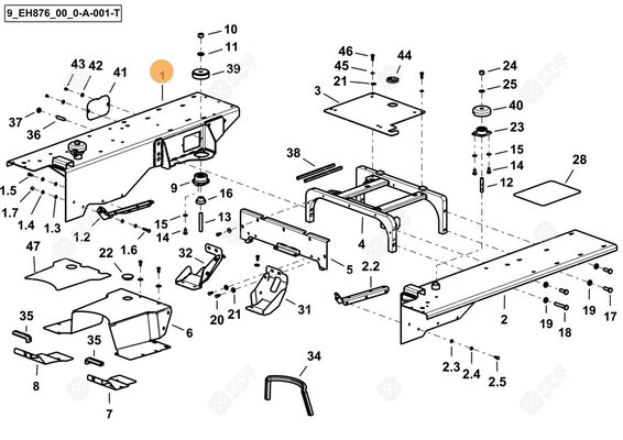 Pièces agricoles - Cabine et structure - COMPLETE RH FENDER
