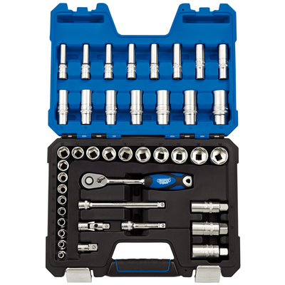 Pièces Quad & Motos - Outillage - Coffret douilles & cliquet 3/8’’ DRAPER métrique (42 pièces)