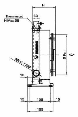 Pièces agricoles - Hydraulique - Refroidisseur d'huile (12 V) 38-50'C 2020K-12-2-01