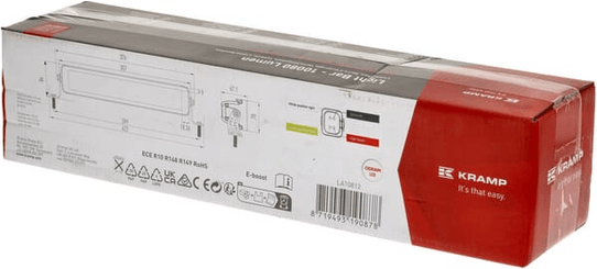 Pièces agricoles - Eclairage - Barre lumineuse de travail LED, 120W, 10080lm, rectangulaire, 12/24V, blanc/orange, 357x70x67mm prise Deutsch, Combo, droite, 2
