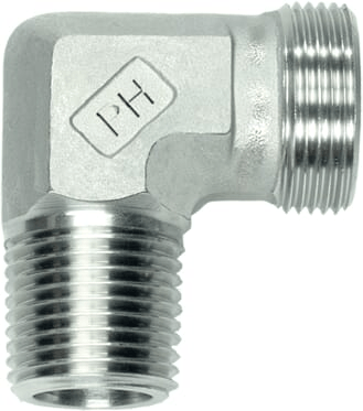 Pièces agricoles - Hydraulique - Coude à filetage mâle 6L x 1/4" BSPT SS