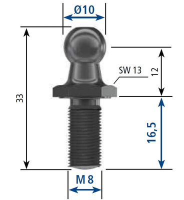 Pièces agricoles - Pièce divers - Boulon sphérique