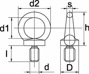 Pièces agricoles - Fasteners - Vis à oeillet M36 zingué