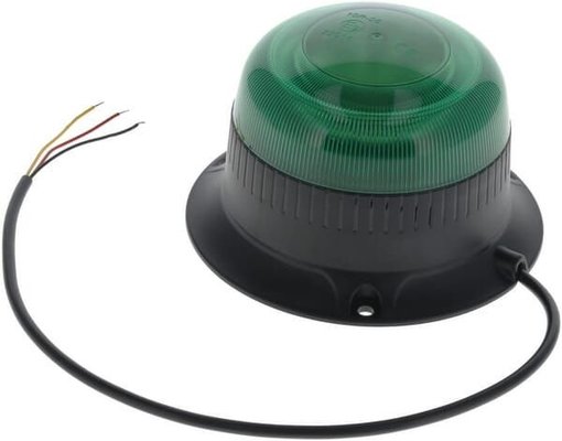 Pièces agricoles - Eclairage - Gyrophare LED, profil bas, 15 W, 12-24 V, vert, à visser, Ø 86 mm x 67 mm