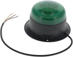Pièces agricoles - Eclairage - Gyrophare LED, profil bas, 15 W, 12-24 V, vert, à visser, Ø 86 mm x 67 mm