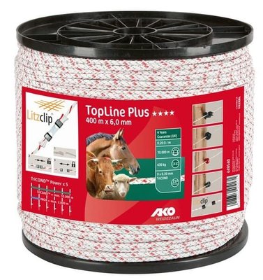 Pièces agricoles - Cloture,Jardin & Sylviculture - Corde 6,0 mm 400 m blanc/rouge