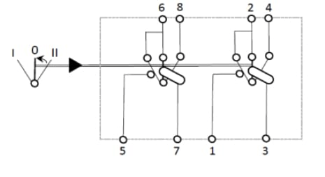 Pièces agricoles - Eclairage - Interrupteur à bascule, I-0-(II), on-on-mom, 12V, 8 broches, lave-glace et essuie-glace arrière