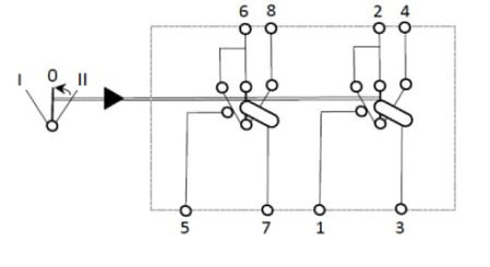 Pièces agricoles - Eclairage - Interrupteur à bascule, I-0-(II), on-on-mom, 12V, 8 broches, lave-glace et essuie-glace arrière
