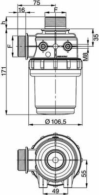 Pièces agricoles - Pièce Pulvérisateur - Filtre d'asp. 1 1/4" 60-100 l/min
