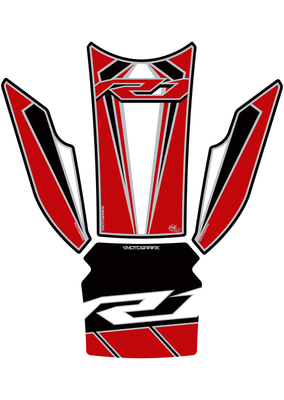 Pièces Quad & Motos - Equipement véhicule - Protection de réservoir MOTOGRAFIX 4pcs blanc/rouge Yamaha YZF-R1