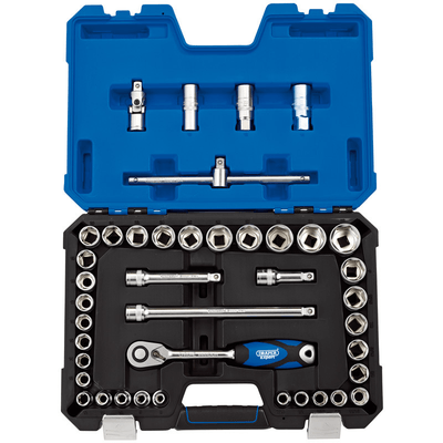 Pièces Quad & Motos - Outillage - Coffret douilles & cliquet 1/2’’ DRAPER métrique & pouce (41 pièces)
