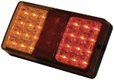 Feu arrière LED, rectangulaire, 12/24V, rouge/orange, à boulonner, 150x27x80mm, 24 LED