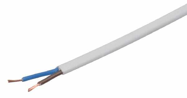 Pièces agricoles - Electricité - Câble rond 2x0,75mm² blanc
