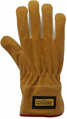 Vêtements et protections - Equipement - Gants de travail en cuir jaune-blanc taille 10/XL Protect par Kramp