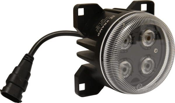 Pièces agricoles - Eclairage - Phare de travail LED, 40W, 4000lm, rond, 10/30V, Ø 90mm, prise H11/Deutsch, faisceau spot, 4 LED, Kramp