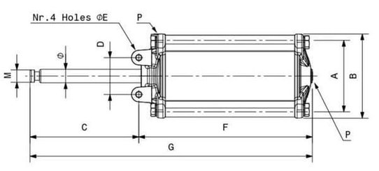 Pièces agricoles - Hydraulique - Vérin pneumatique 4" double effet