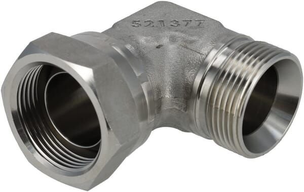 Pièces agricoles - Hydraulique - Raccord coudé M/F 1 1/4" BSP SS