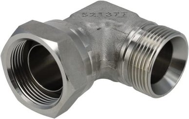 Pièces agricoles - Hydraulique - Raccord coudé M/F 1 1/4" BSP SS
