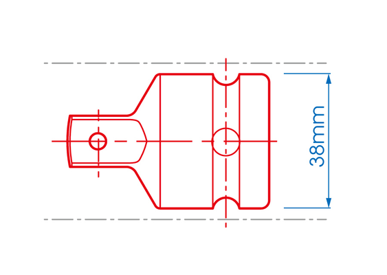 Outils - Outils divers - Blister de réducteur 3/4"F x 1/2"M couple maxi 660Nm à bille D:25mm