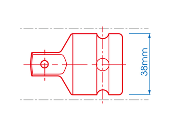 Outils - Outils divers - Blister de réducteur 3/4"F x 1/2"M couple maxi 660Nm à bille D:25mm