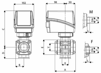 Pièces agricoles - Pièce Pulvérisateur - Vanne à bille él. 3 voies 1 1/