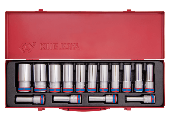 Outils - Outils divers - Coffret douilles 1/2" longues 12:14-16:19-21:24-26-27-30-32mm 15pcs