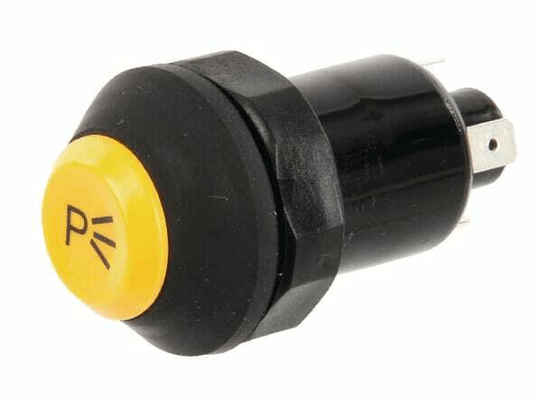 Pièces agricoles - Electricité - Interrupteur à poussoir, feu de stationnement, rond, jaune