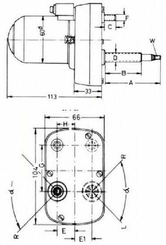 Pièces agricoles - Pièce divers - Moteur d'essuie-glace 12V 105° axe 65mm Ø8mm