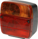 Feu arrière carré, 12/24V, rouge/ambre, à boulonner, 105x100x52mm