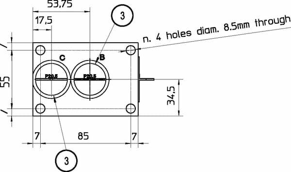 Pièces agricoles - Hydraulique - Bloc de retour 2x3/4" 1x1"