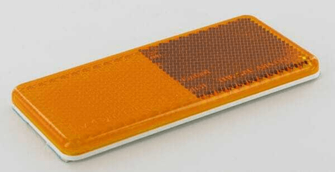 Pièces agricoles - Eclairage - Catadioptre rectangle orange 94x44mm autocollant Hella