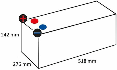 Pièces agricoles - Eclairage - Double usage 12 V 240 Ah 1200 A LED240