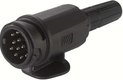 Prise de remorque 13 broches, plastique, 12V, type long, bornes à vis
